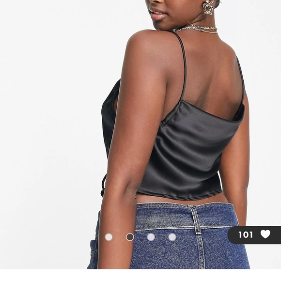 COPY - Parallell Lines satin handkerchief top in black size 12 - Picture 4 of 4